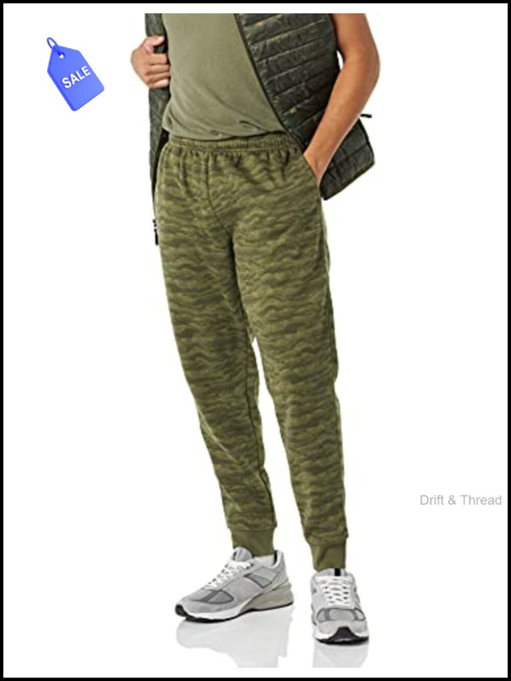 Men's Relaxed Fit Fleece Joggers Sweatpants Tapered Leg Ribbed Cuffs Drawstring